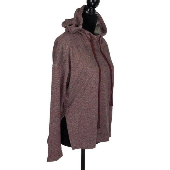 Max Studio NEW Burgundy Double Knit Tunic Hoodie Pullover Sweater Ret. $88 - Picture 4 of 7
